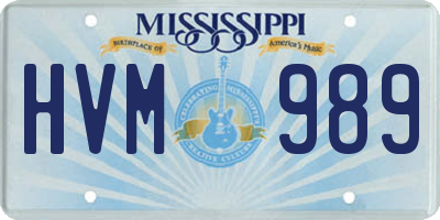 MS license plate HVM989