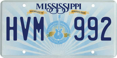 MS license plate HVM992
