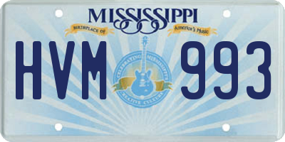 MS license plate HVM993