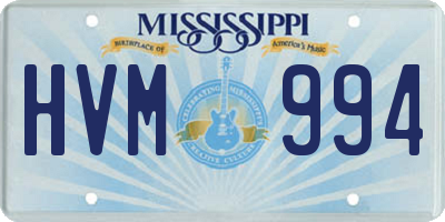 MS license plate HVM994