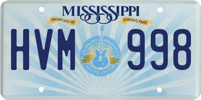 MS license plate HVM998