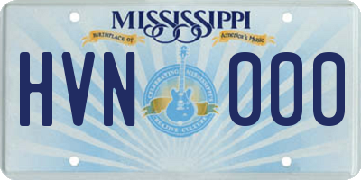 MS license plate HVN000