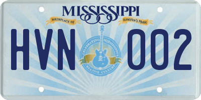MS license plate HVN002