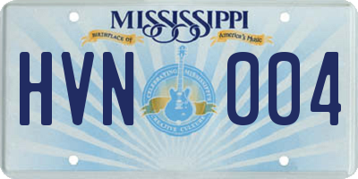 MS license plate HVN004