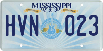 MS license plate HVN023