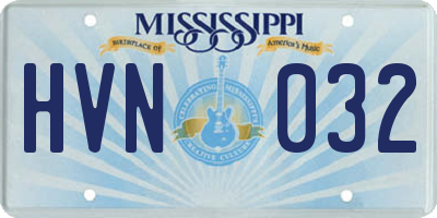 MS license plate HVN032