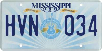 MS license plate HVN034