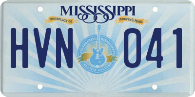 MS license plate HVN041