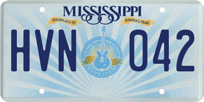 MS license plate HVN042
