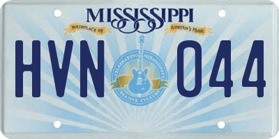 MS license plate HVN044