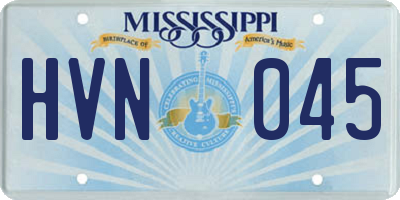 MS license plate HVN045