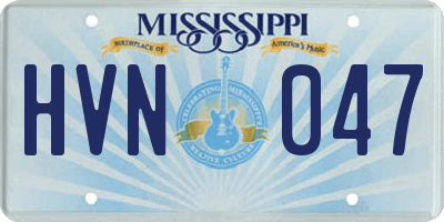 MS license plate HVN047
