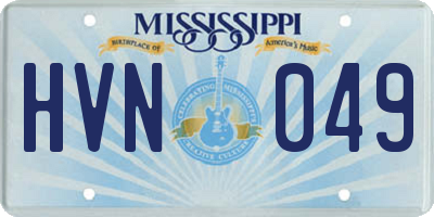 MS license plate HVN049