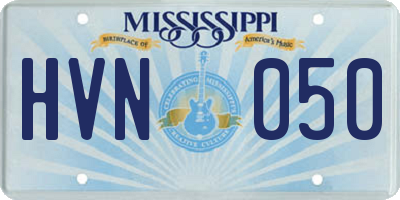 MS license plate HVN050