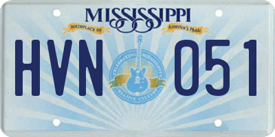 MS license plate HVN051
