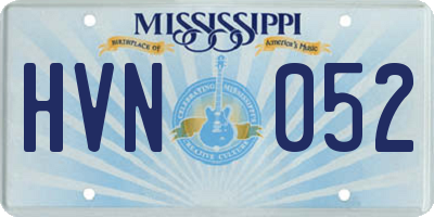 MS license plate HVN052