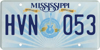 MS license plate HVN053
