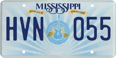 MS license plate HVN055