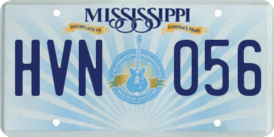 MS license plate HVN056