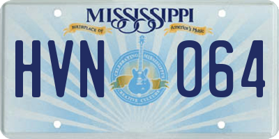 MS license plate HVN064
