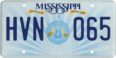 MS license plate HVN065