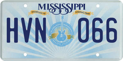 MS license plate HVN066