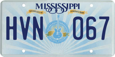 MS license plate HVN067