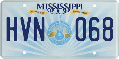 MS license plate HVN068