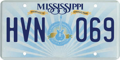 MS license plate HVN069