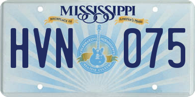MS license plate HVN075