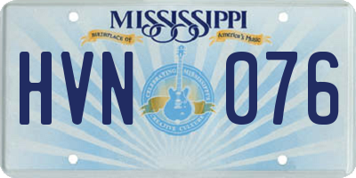 MS license plate HVN076