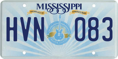 MS license plate HVN083