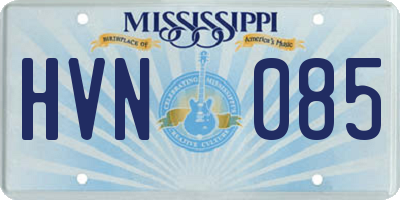 MS license plate HVN085