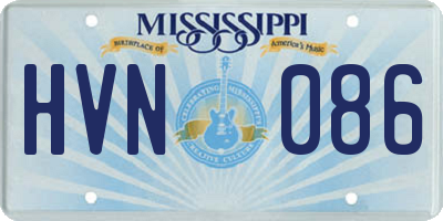 MS license plate HVN086