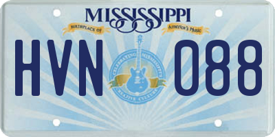 MS license plate HVN088