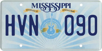 MS license plate HVN090