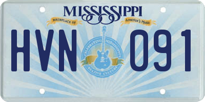 MS license plate HVN091