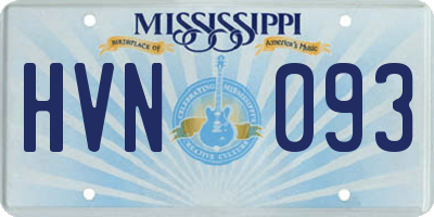 MS license plate HVN093