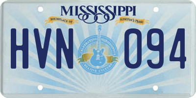 MS license plate HVN094