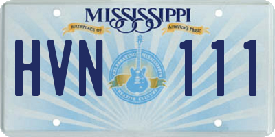 MS license plate HVN111