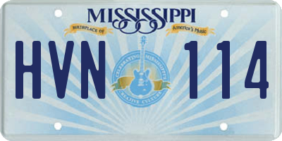 MS license plate HVN114