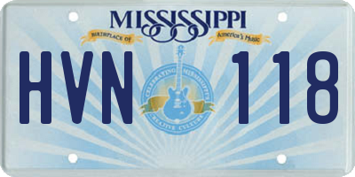 MS license plate HVN118