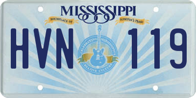 MS license plate HVN119