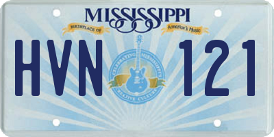 MS license plate HVN121