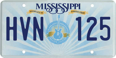 MS license plate HVN125