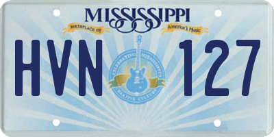 MS license plate HVN127