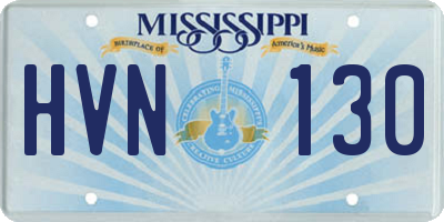 MS license plate HVN130
