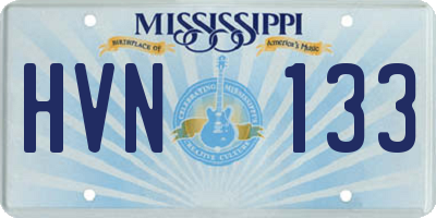 MS license plate HVN133