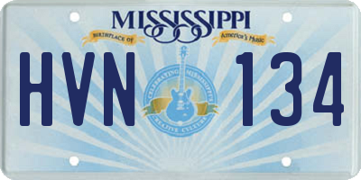 MS license plate HVN134