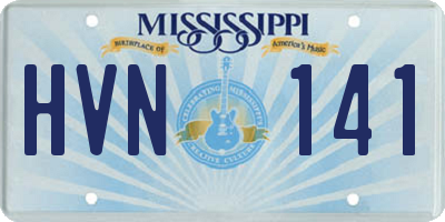 MS license plate HVN141